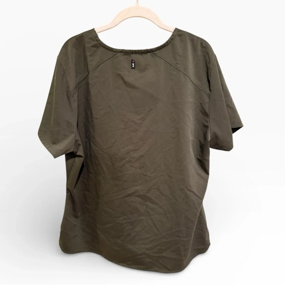 BUNDLE: Grey's Anatomy Women’s Scrub Tops in Olive, Charcoal and Burgundy - XL - Picture 3 of 10